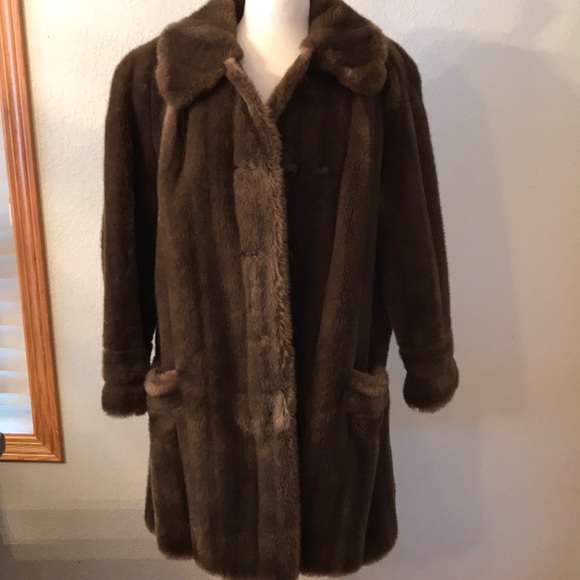 Vintage Jackets & Blazers - Vintage faux fur long coat